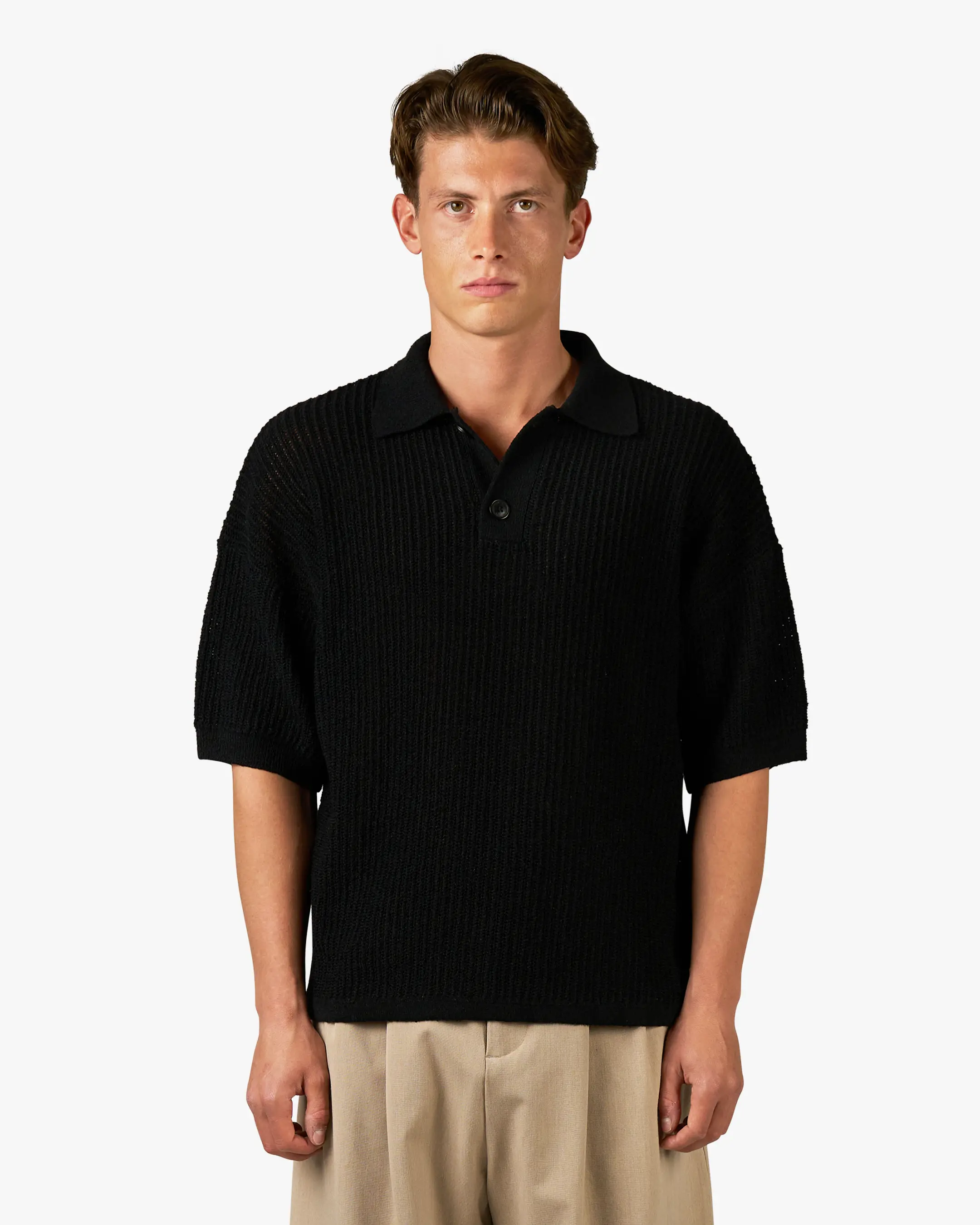 Biot Knitted Polo | Black