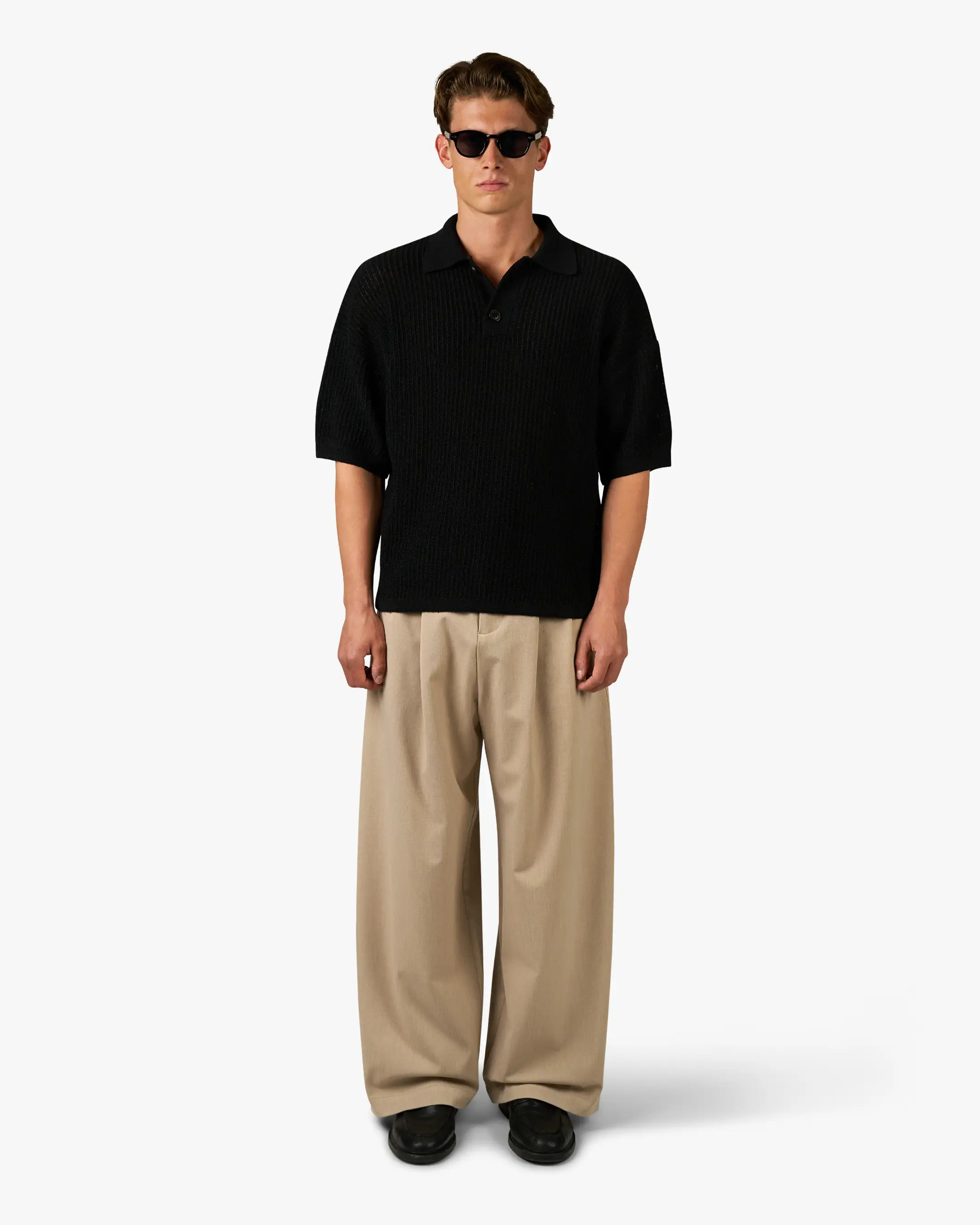 Biot Knitted Polo | Black - Image 2