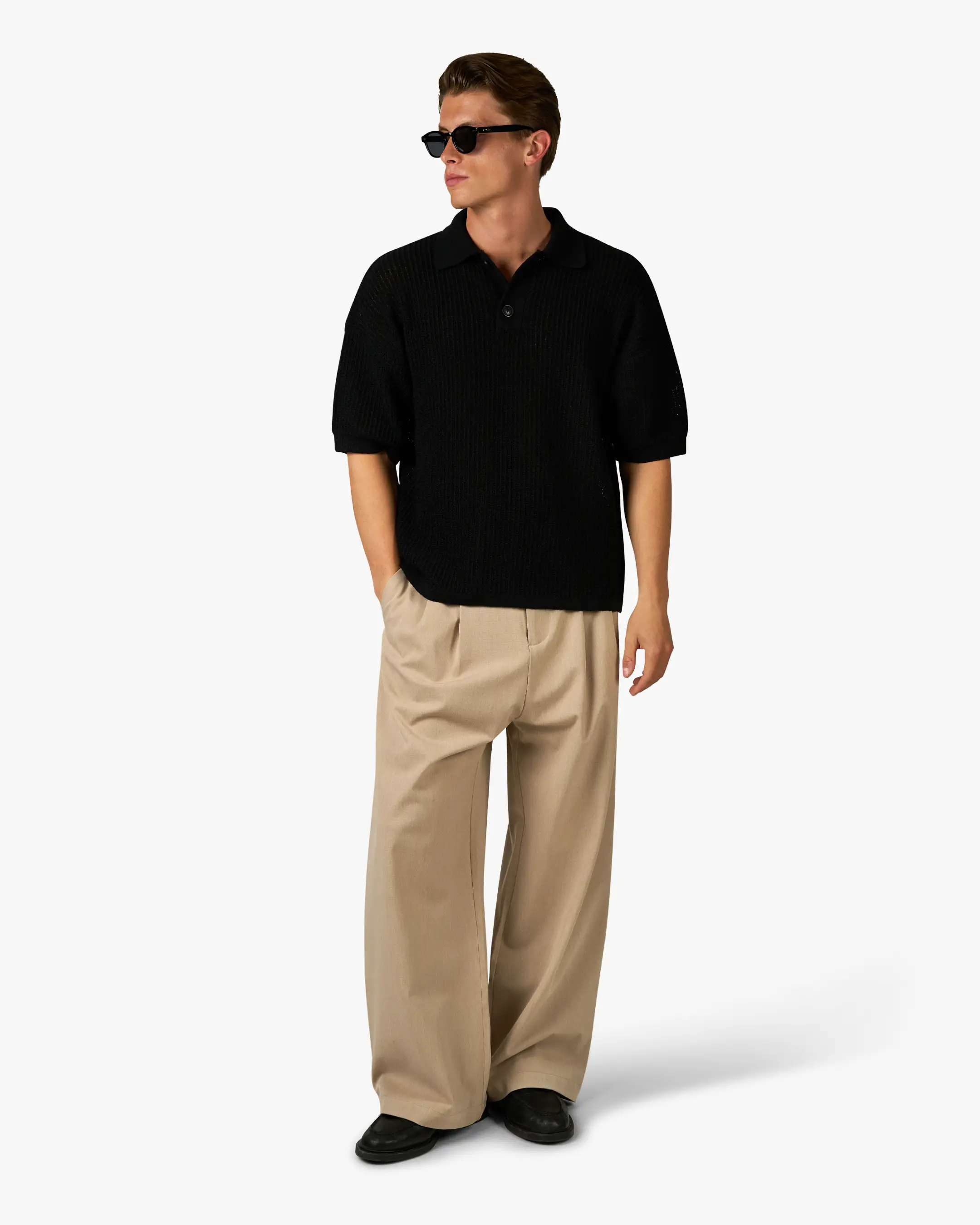 Biot Knitted Polo | Black - Image 5